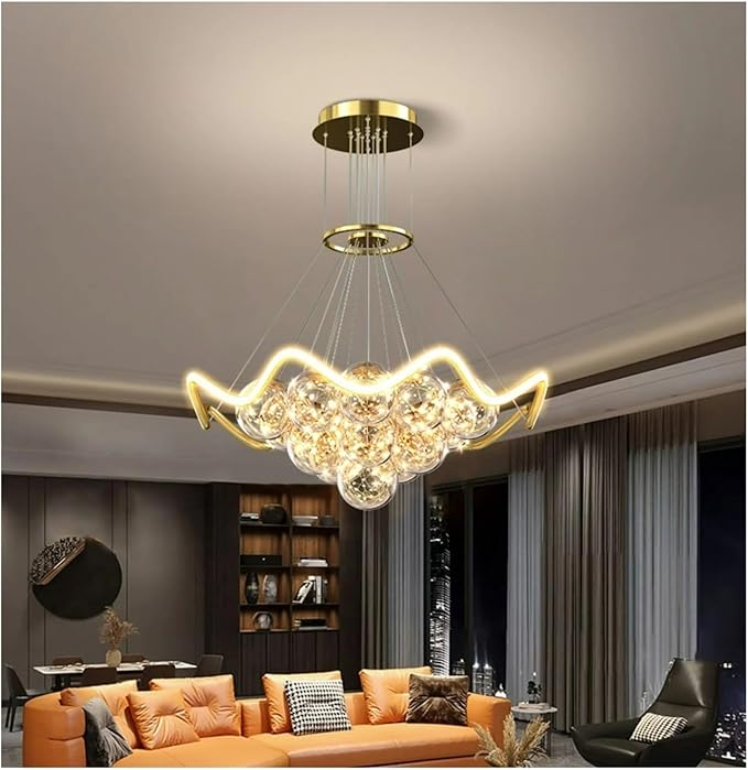 Modern Living Room Warm Bedroom Dining Room Chaner Led Indoor Lighting Nordic Creative Decorative Bright Lamps,Modern (3 Colors Changeable D60cm)
