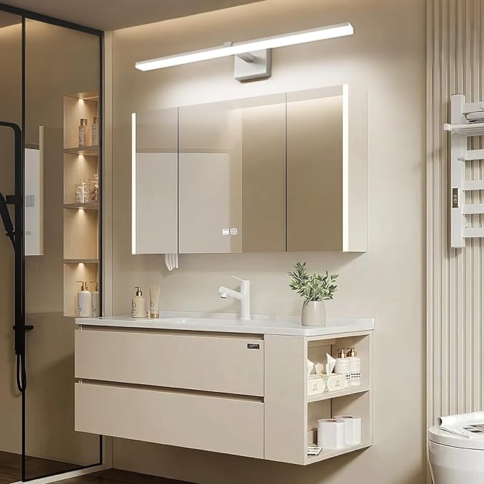 ZUZITO 30 Inch Modern Vanity Light for Bathroom Brushed Nickel Over Cabinet Arm Extra Wide LED Bar 5CCT Selectable CRI85+ ETL