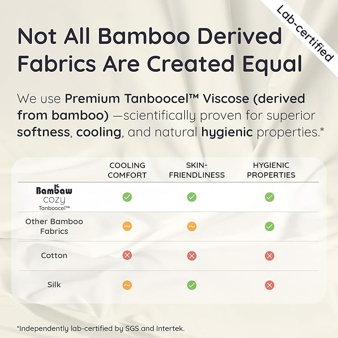 Bambaw Queen Sheet Set 6pcs – 100% Viscose Derived from Bamboo Sheets Queen Size Deep Pocket, Fits Up to 16'' with Elastic Corner Straps, Breathable & Cooling Sheets, Bedding for Night Sweats (Ivory)