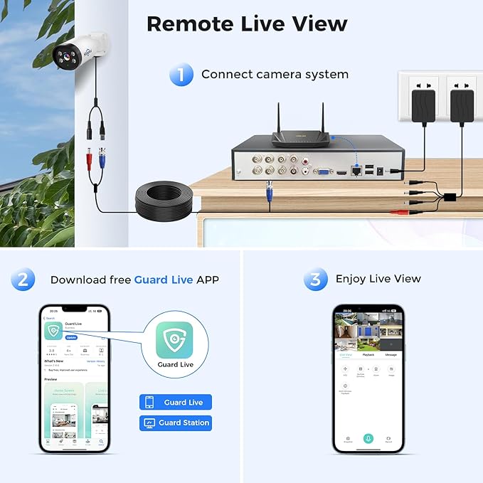 Hiseeu 4K Wired Security Camera System Outdoor with Audio,Smart Dual Light,AI Human/Vehicle Detection,3TB HDD,4K Surveillance DVR Kit 8CH,4X8MP Home CCTV Cameras,Smart Playback,100ft Night Vision