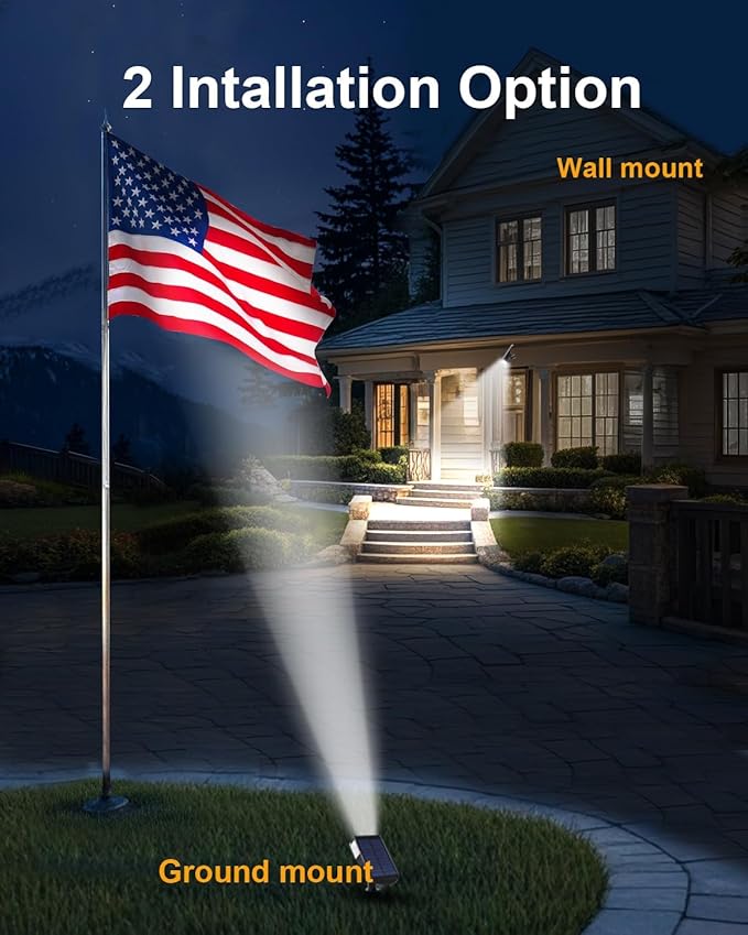1 Pack Solar Spot Lights Outdoor Waterproof, 20 LEDs Bright Landscape Spotlights Dusk to Dawn, Cool White Adjustable Uplights for Yard Tree House Garden Wall Pathway, IP65
