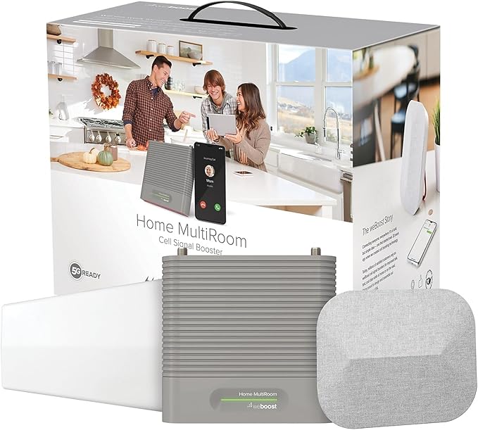 weBoost Home MultiRoom - Cell Phone Signal Booster | Boosts 4G LTE & 5G up to 5,000 sq ft for all U.S. Carriers - Verizon, AT&T, T-Mobile & more | Made in the U.S. | FCC Approved (model 470144)