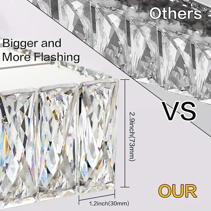 ZUZITO Modern Vanity Lights for Bathroom - Crystal 5 Light Bathroom Vanity Lights - Chrome LED Bath Lighting Fixtures
