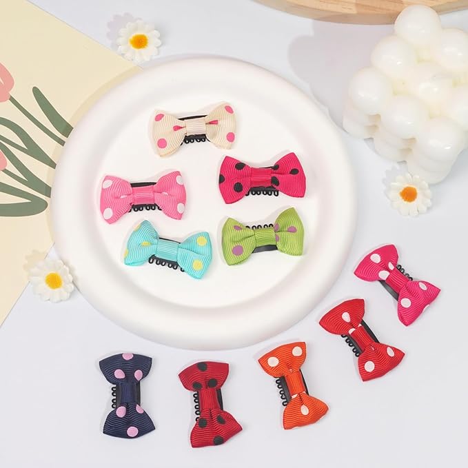 40PCS Baby Girls Fine Hair Clips 1.75Inch Grosgrain Ribbon Hair Bows Snap Hair Clips Barrettes Handmade Hair Accessories For Girls Newborns Infants Toddlers