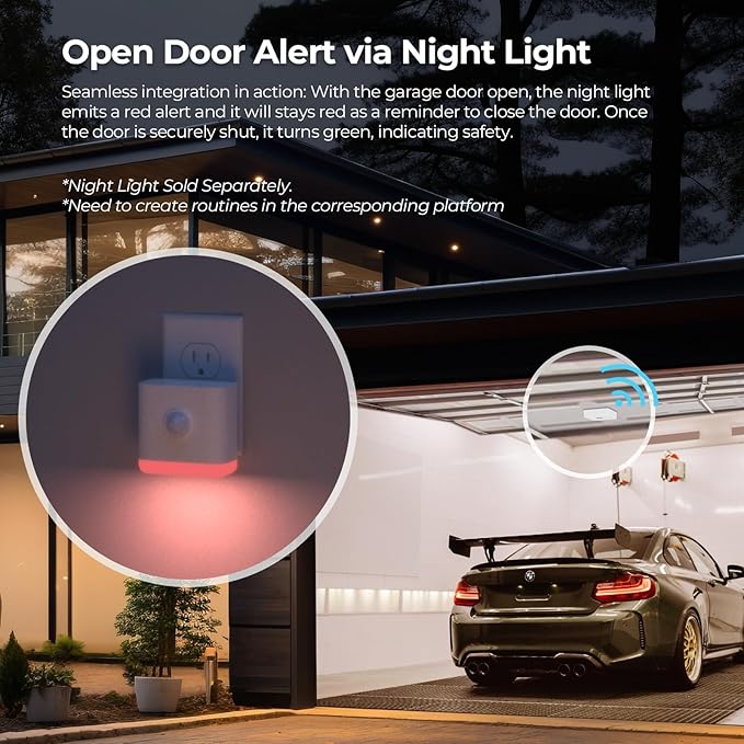 THIRDREALITY Zigbee Smart Garage Door Tilt Sensor, Adjustable Sensitivity Levels, 2-Year Battery Life, Zigbee Hub Required