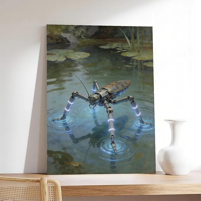 Framed Modern Sci Fi Wall Art for Living Room And Studio Futuristic Minimalist Decor 20x30inch(50x75cm)
