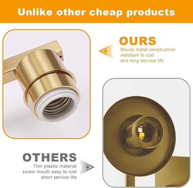 8 Light Bathroom Vanity Light Gold Bathroom Light Fixtures Brass Vanity Lights for Bathrrom 46 in Large Wall Sconce Brush Gold with Clear Glass Shade for Over Mirror