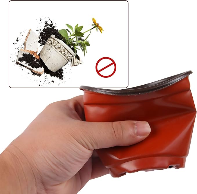 Augshy 150 Pcs 4" Plastic Plants Nursery Pot, Seed Starting Pots for Succulent Seedling Cutting Transplanting