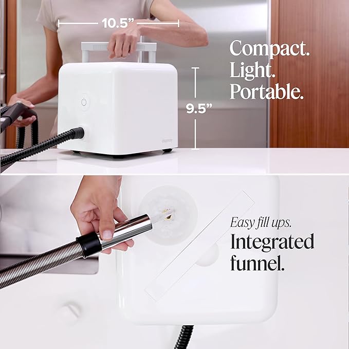Dupray Neat Steam Cleaner with 22-Piece Accessory Kit – Versatile, Portable Steamer for Floors, Upholstery, Tiles, and More, removes 99.9% of Bacteria & Viruses* (incl. x6 Triangle Bonnets)