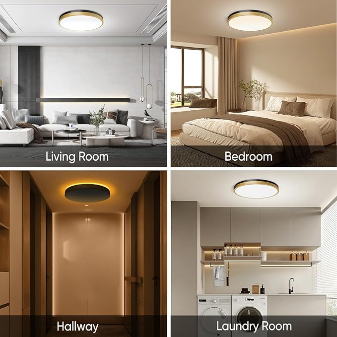 18 Inch Flush Mount Ceiling Light with Remote Control & Night Light, 5CCT Dimmable Ceiling Light Fixture, 43W 4300LM 2700K-6500K Adjustable LED Ceiling Lights for Bedroom Kitchen Living Room