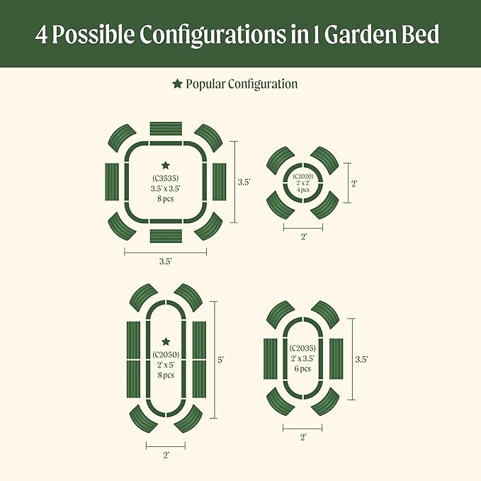 32" Extra Tall Raised Garden Bed Kits, 3.5 x 3.5 x 2.7ft Raised Planter Box Outdoor, 2 x 5 x 2.7ft Deep Root 4 in 1 Modular Metal Raised Beds for Gardening Vegetables Flowers Fruits - Terra Cotta