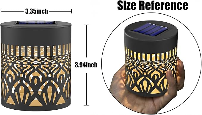 Gardsee Solar Fence Lights Outdoor 2 Pack Deck Step Wall Lights Butterfly Metal Waterproof LED Warm Yellow Light for Garden Post Patio Backyard Yard Decor (Black 2)