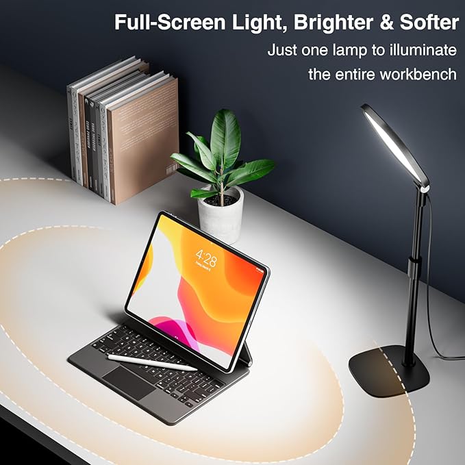 Zoom Lighting for Computer, Adjustable Desk Lighting for Video Calls, 30 Light Modes Video Conference Light, Desk Ring Light with Stand for Webcam, Meetings, Live Stream, Home Office. CRI 97.8