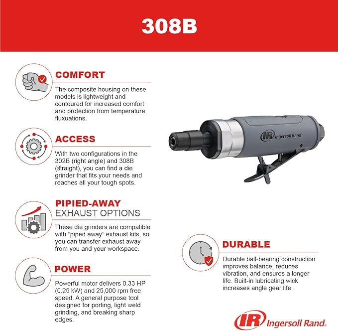 Ingersoll Rand 308B Air Straight Die Grinder