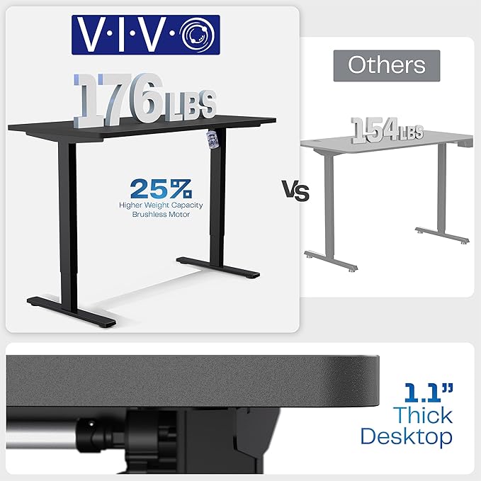 VIVO Electric 71 x 30 in Standing Desk, Memory Height Adjustment, 1B Series, Holds 220 lbs, Light Wood Top Black Frame, DESK-KIT-1B7C
