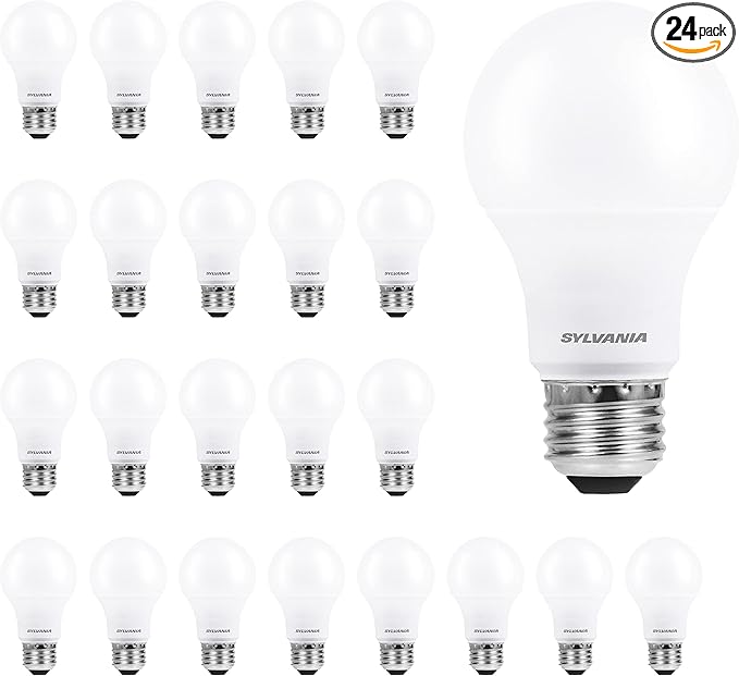Sylvania ECO LED A19 Light Bulb, 60W Equivalent, Efficient 9W, 7 Year, 750 Lumens, Non-Dimmable, Frosted, 5000K Daylight - 24 Pack (40987)