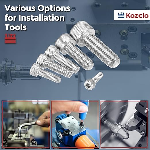 Kozelo 100pcs Socket Head Cap Screws - [M3-0.5 x 4mm] 304 Stainless Steel Allen Socket Drive for Electrical Motor 3D Printing Fan Engine Replacement Use, Silver