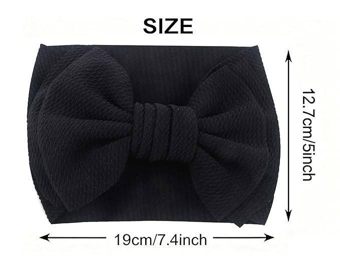 Bows for Baby Girls Headband, Newborn Bows Headbands Baby Hair Bows Hairbands Hair Accessories.(FD104) (White Black)