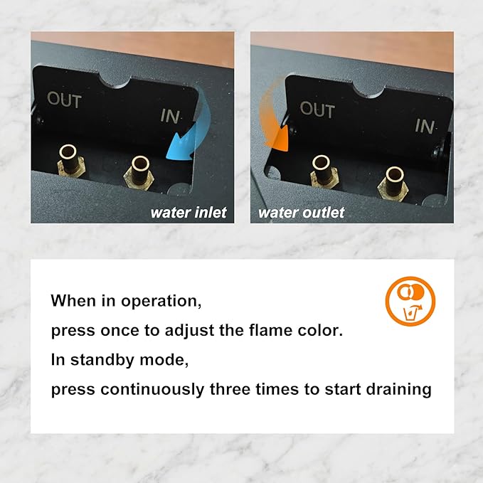 59." 3D Water Vapor Electric Fireplace Heater - Humidifier Function,Smart APP/Remote Control,Colorful Realistic Flame, Decorative Steam Atomizing Fireplace for Home, Office, Hotel & Restaurant