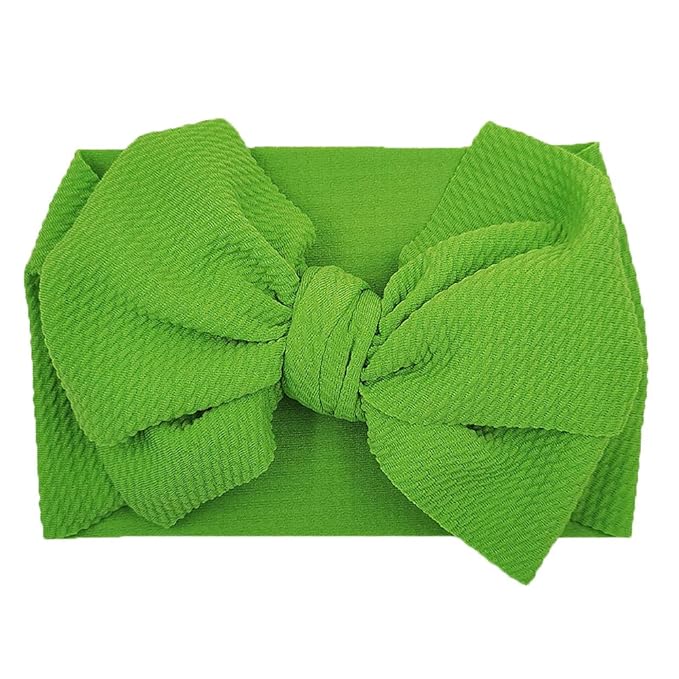 KIDOCHEESE Oversized Headbands with Large Hair Bows, Elastic Nylon Hairbands and Head Wraps for Baby Girls, Newborns, Infants, and Toddlers