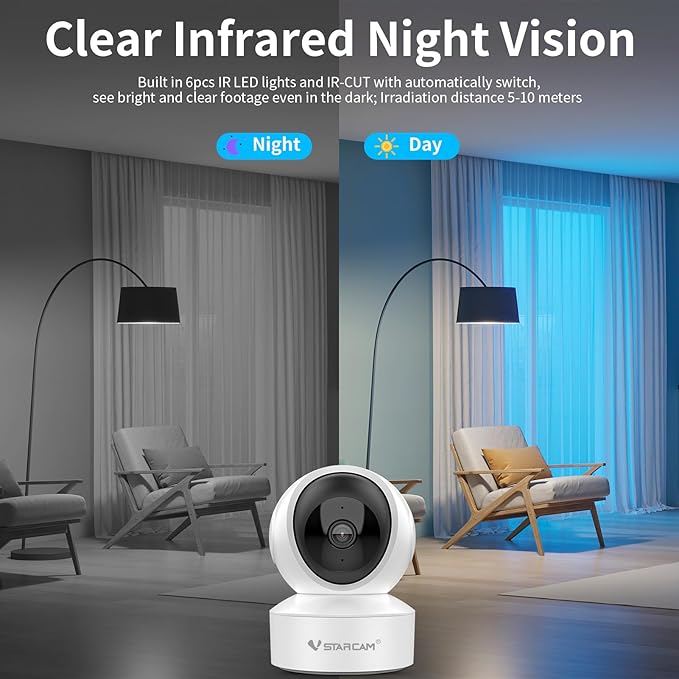 VSTARCAM 5G Security Camera Indoor, 4MP 2.5K Pet Camera with Speaker for Dog/Cat, Baby Monitor with Phone App, Dual-Band WiFi, Auto Tracking, IR Night Vision, 2-Way Talk, Cloud & SD Card Storage