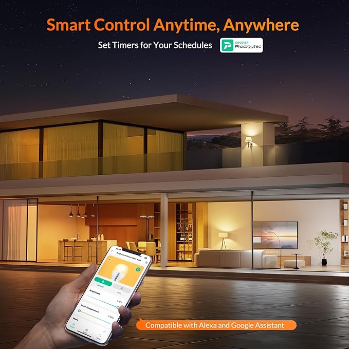 LEPOWER-TEC Smart Light Bulbs, Soft White Light Bulb, Compatible with Alexa/Google Assistant Only, Dimmable 900 Lumens LED Light Bulb, 8.5W (60W Equivalent), A19, WiFi 2.4Ghz, No Hub Required, 1 Pack
