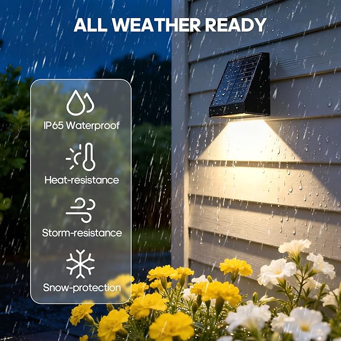 Solar Wall Light Outdoor, Radar Motion Sensor Lights Dawn Lighting Wall Sconce IP65 Waterproof Solar Lights Outdoor with 2 Modes 30H Runtime for Patio, Garden, Porch, Yard，Terrace Stairs -2 Pack