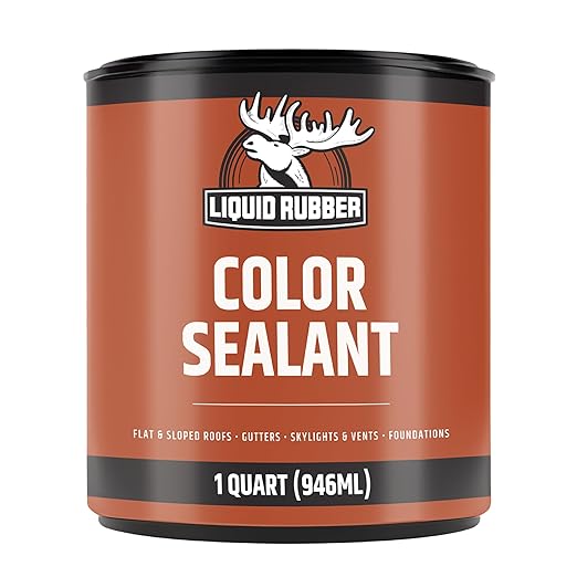 Liquid Rubber Color Waterproof Sealant - Elastomeric Roofing Coating for Flat or Slope Roofs & Foundations - DIY Paint & Leak Repair Membrane Compatible with Metal & Concrete - Light Gray, 1 Quart