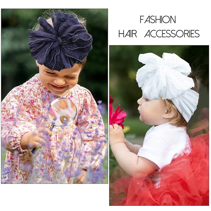 DANMY Baby Girl Elastic Headbands Newborn Toddler Hairbands Bows Children Soft Headwrap Hair Accessories