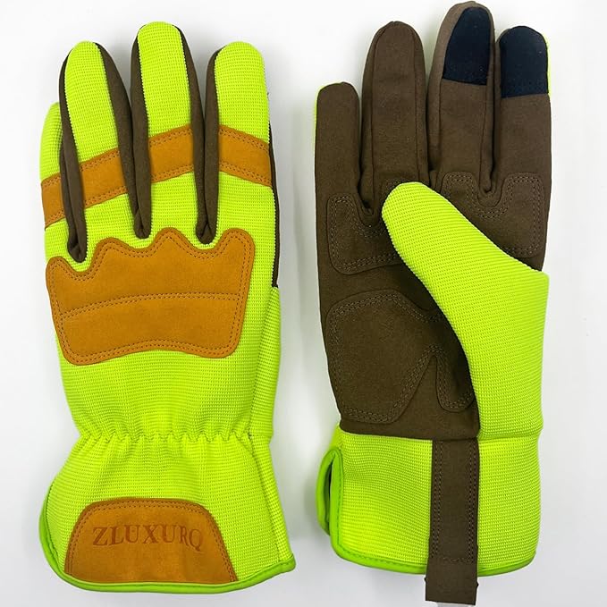 ZLUXURQ Gardening Gloves for Women and Men, Work Gloves for Yard Work