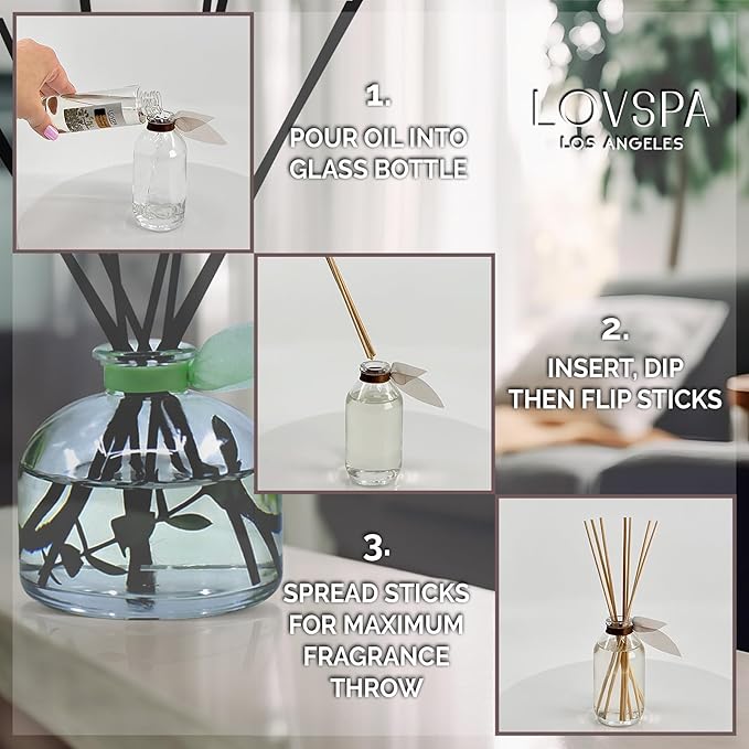 LOVSPA Euphoria Luxe Linen Diffuser Oil - Luxury Essential Oils for Diffuser Refill & Air Freshener Room Spray - Long-Lasting & Natural Home Fragrance, Scented Oil for Diffusers, USA Made, 4oz