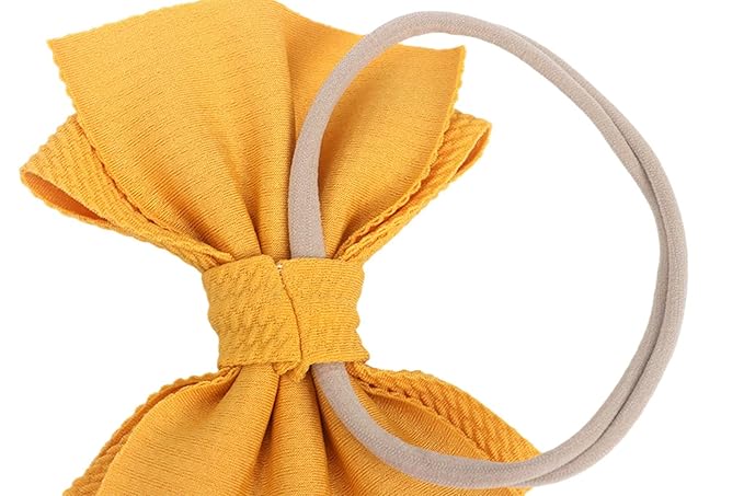 Baby Girl's 5 Inches Soft Double Bow-knot Nylon Headband Toddler Headdress for Photography Party Festivals (Purple)
