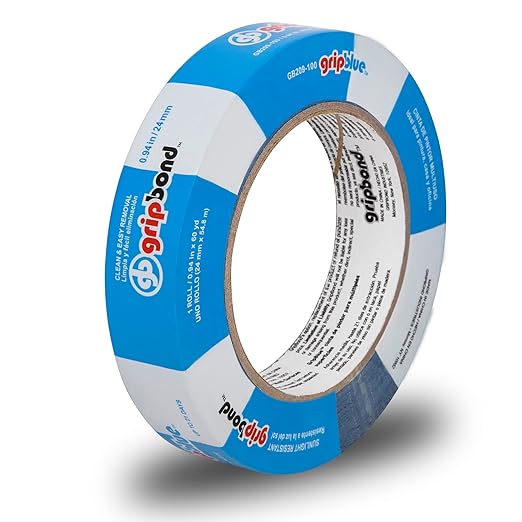 Blue Painters Tape 1 Inch Wide, 1 Roll Masking Tape - Perfect for Precise Lines on Walls & Trim, Multi-Surface, Residue-Free, Easy Removal - Ideal for Indoor & Outdoor Use, 0.94in x 60yds