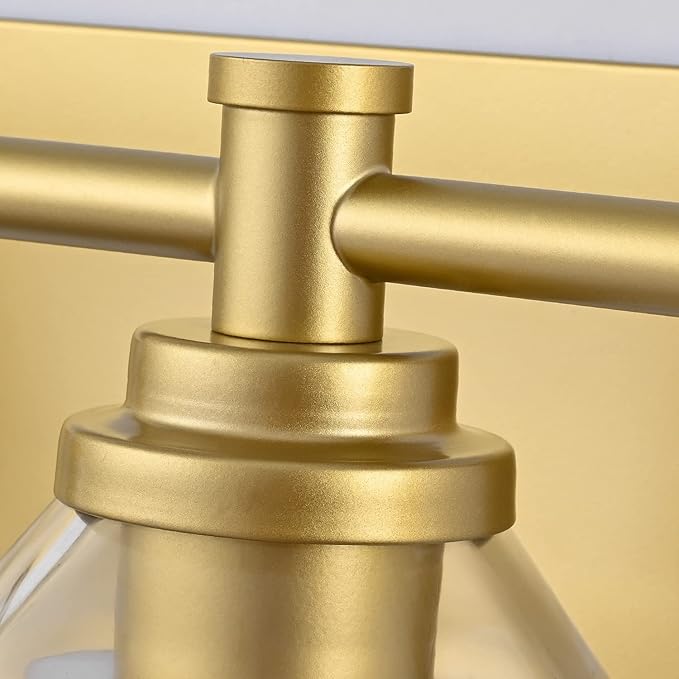SOLFART Golden 2 Lights Vanity Light Fixture for Bathroom Lighting Fixtures Over Mirror Vintage Wall Light