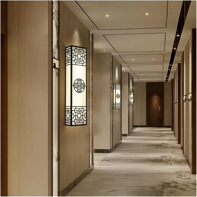 Chinese Style Bedroom Wall Lamp Strip Shaped Zen Background Wall Bedside Lamp Living Room,Ideal for Bedroom