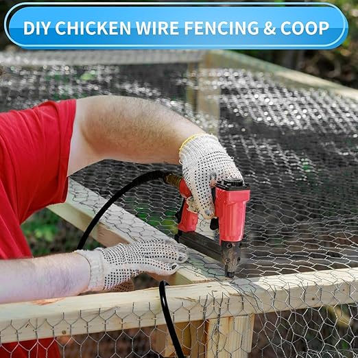 1/2 Inch Black Wire Mesh Roll - 12'' x 100' Chicken Wire Fence, 21 Gauge Hardware Cloth Poultry Netting for Garden/Animal Barrier/Rabbit/Floral/Chicken Coop/DIY Projects