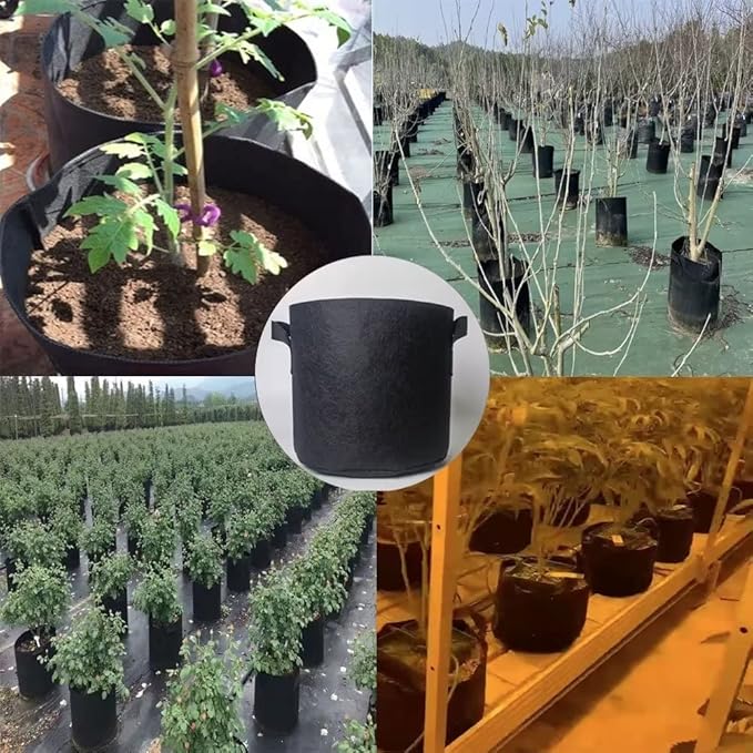 WEIFENG 1-Pack 100 Gallon Grow Bags Heavy Duty Potatoes Bag Black Plant Pots with Handles
