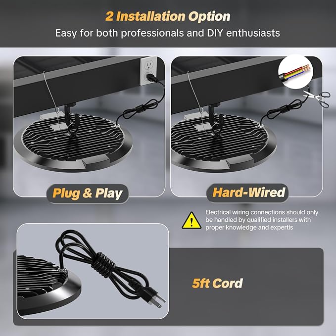 AIKVSXER LED High Bay Light UFO Shop Light 300W 45000LM 6000K Daylight Super Bright IP65 Waterproof for Warehouse Garage Barn Factory Workshop 5FT Cord with US Plug 6 Pack