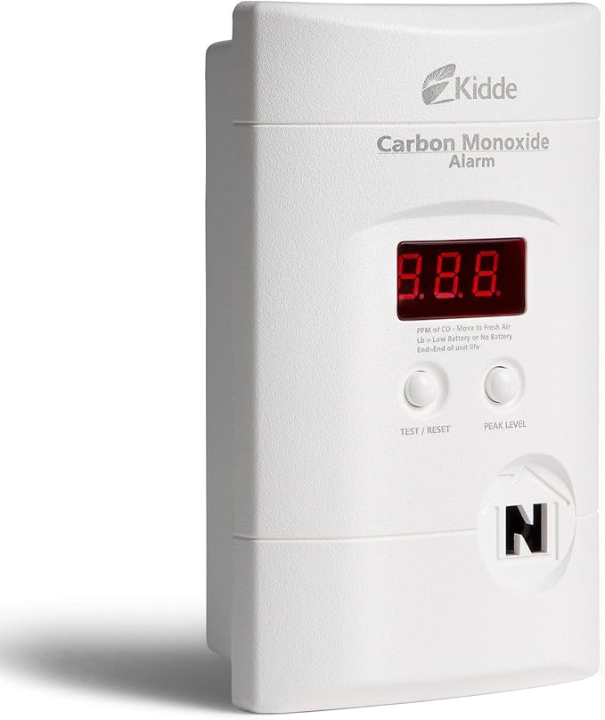 Kidde Carbon Monoxide Detector, Plug In Wall with 9-Volt Battery Backup, Digital LED Display