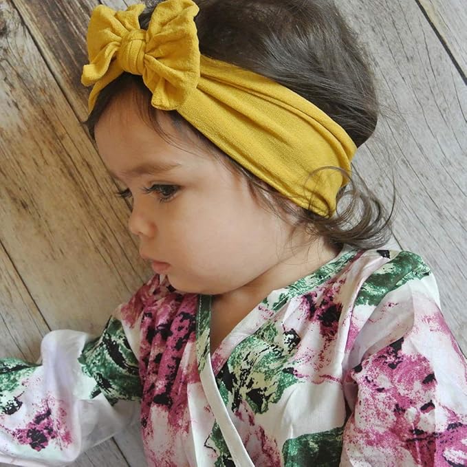 Baby Girl's Toddler Bow Knot Headbands Soft Nylon Headband for Daily Life Birthday Party Photography (Black)