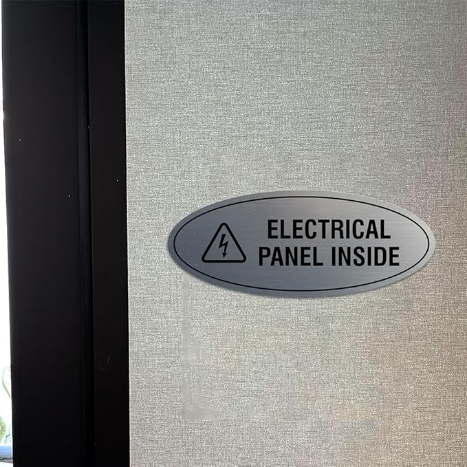Signs ByLITA Oval Electrical Panel Inside Sign (Lt Gray) - Large