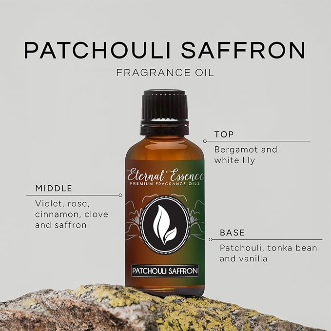 Eternal Essence Oils Patchouli Saffron 30ml Premium Fragrance Oil - for Candle, Soap Making, Aromatherapy, Diffusers, Home Care, & Humidifiers
