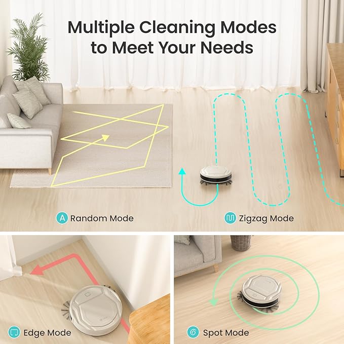Lefant Robot Vacuum, Slim Quiet, 3 Adjustable Strong Suction Levels, Robot Vacuum Cleaner Ideal for Pet Hair Hard Floor and Daily Cleaning, WiFi/App/Alexa/iWatch Control, M210 Pro