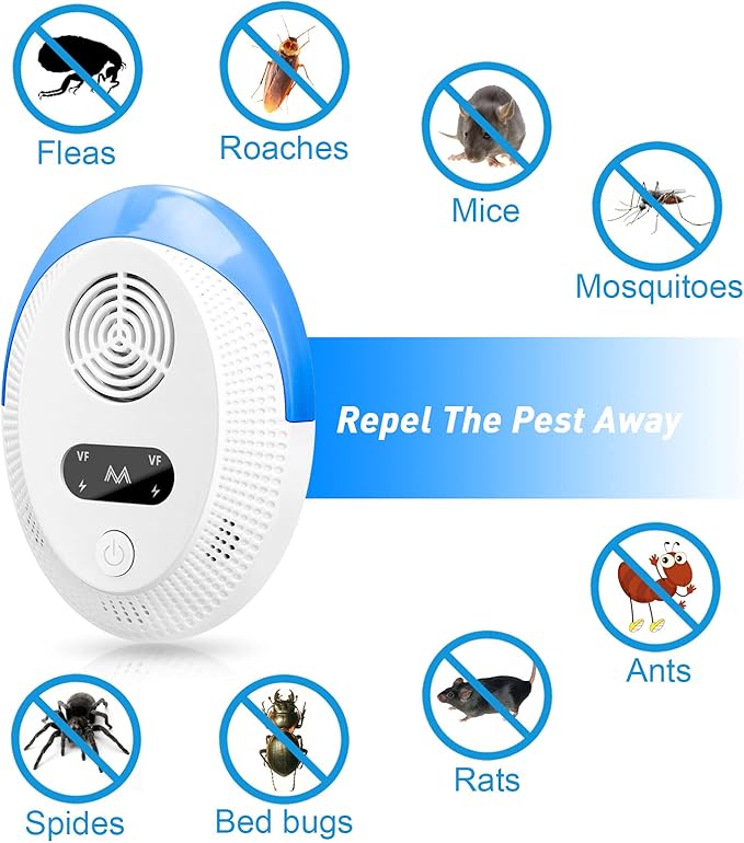 2025 Upgraded Mouse Repellent, Ultrasonic Pest Repeller, Home Indoor Pest Repellent for Insect, Roach, Spider, Ant, Bug, Rodent, Mouse, Bugs, Mosquito, Mice, 6 Packs