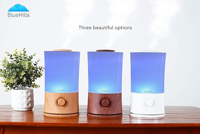 BlueHills Premium 2000 Ml and 3000 Ml Set of 3 Large Essential Oils Diffusers for Large Rooms Big Capacity Models Adjustable Cool Mist Great Gift – Value Pack of 3 Dark Wood Grain