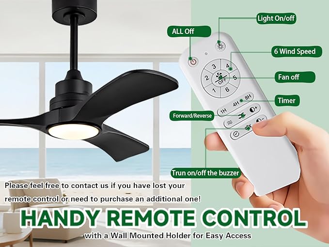 Gaizw 36 Ceiling Fans with Lights, Small Ceiling Fan with Light and Remote