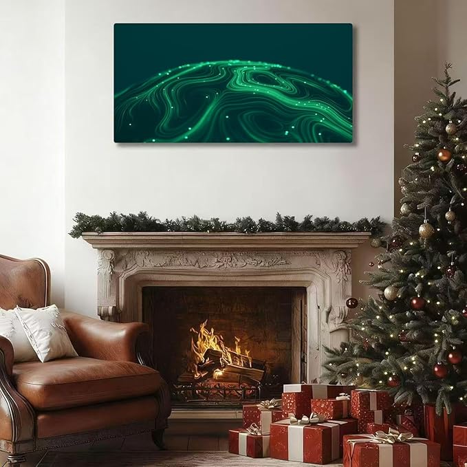 Wibinuki Wall Art Wall Decor Wall Paintings Abstract Technology for Living Room Bedroom Bathroom Home Decor Can Be Hung Directly 20"x 40"