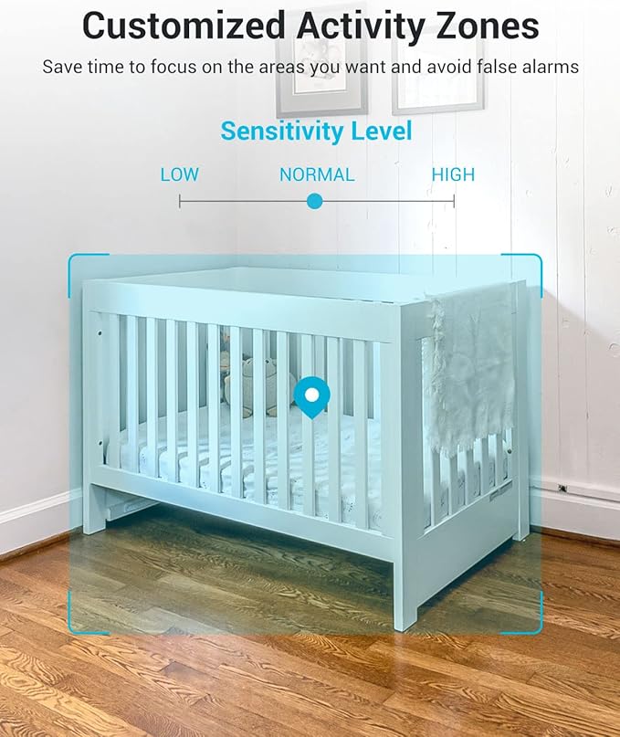 blurams Security Camera 2K, Baby Monitor Dog Camera 360-degree for Home Security (White-2Pack)
