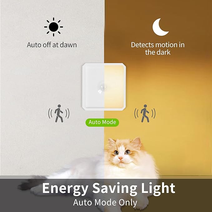 Motion Sensor Night Light Indoor - Cordless Battery Powered Under Cabinet Lighting, Stick-on Magnet LED Closet Lights, Safe Light for Stairs, 4000K Nightlight 3-Pack (Pink)