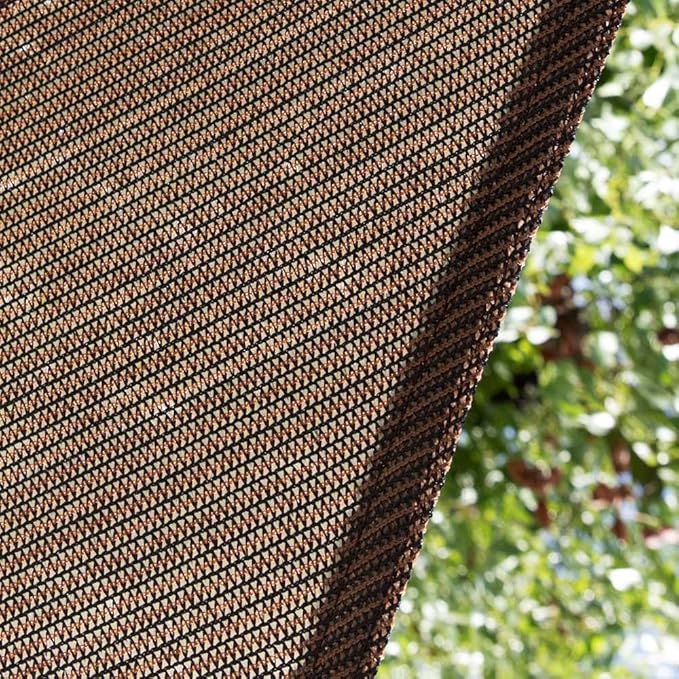 Amgo Custom Size 18' x 19' Brown Rectangle Square Sun Shade Sail UPF50+ AGTAPR1620, Order to Make Canopy Awning, 95% UV Blockage, Water & Air Permeable, Commercial and Residential (We Customize)